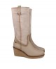 High boots with wedge crepe Desireé Marvi5 Oatmeal