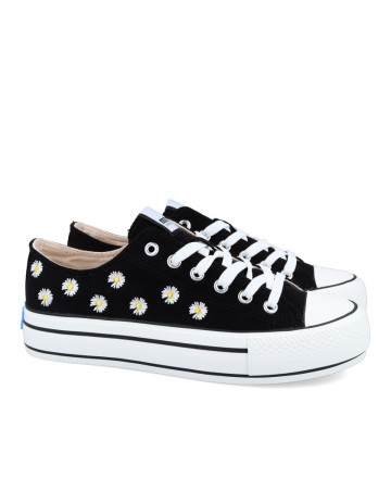 Mustang Bigger X 60173 Black sneakers with flowers