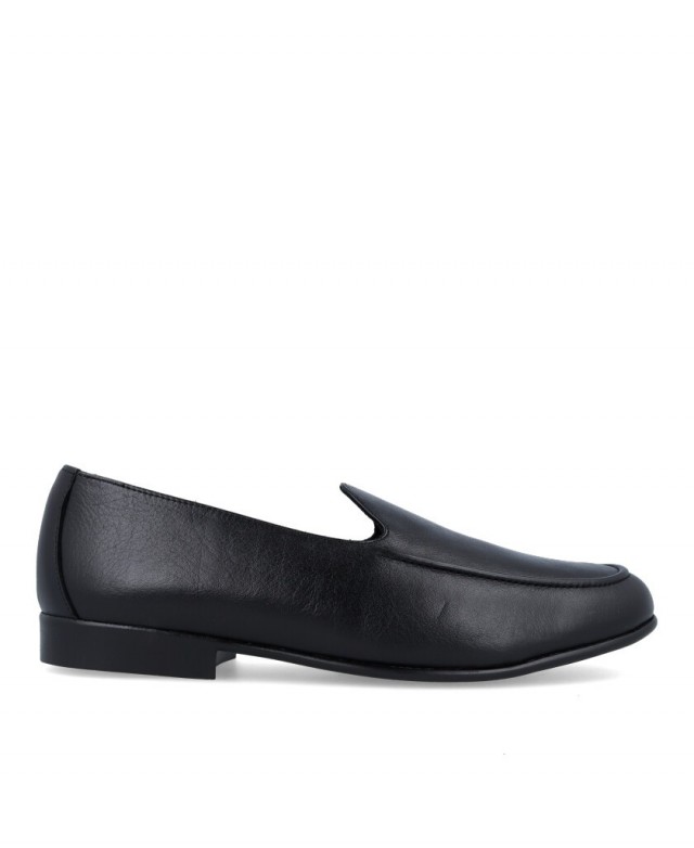 Piero Masetti 701 Men's black leather loafers in black