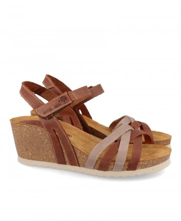 Interbios 5641 Leather sandal with wedge