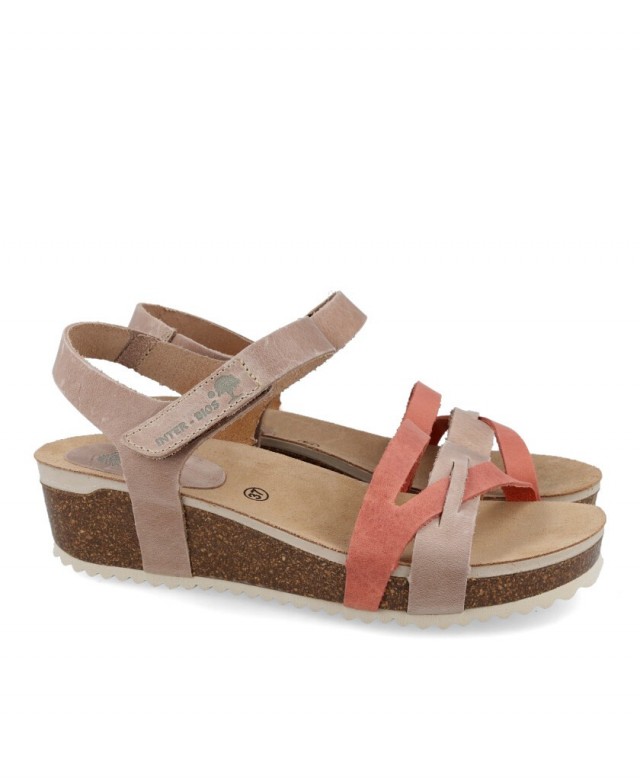 Interbios 5803 Sandals with velcro and wedge