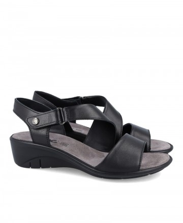 Imac 357280 Black smooth leather sandals