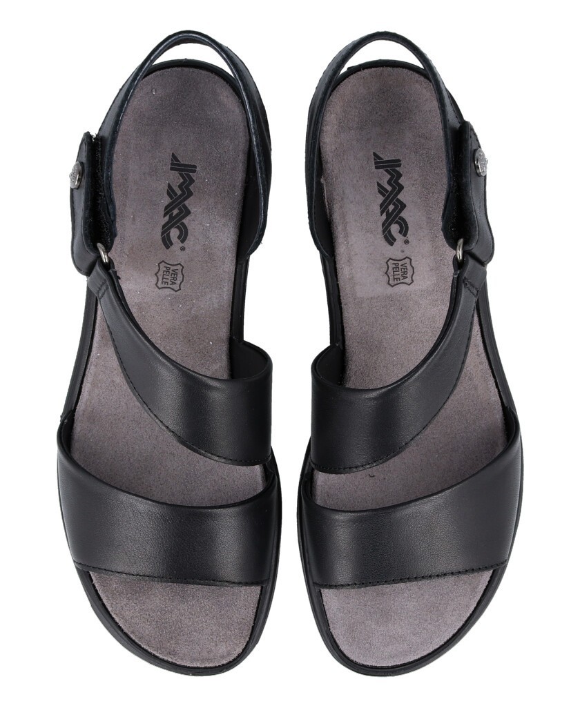 butik med undtagelse af pude Imac 357280 Black smooth leather sandals for women