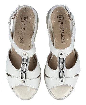 white leather sandals