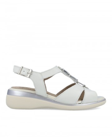 white leather sandals