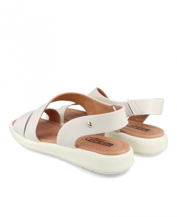 white flat sandals pikolinos woman english cut