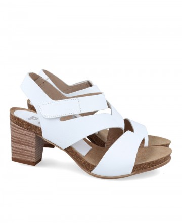 Penelope 5007 White sandal with medium heel