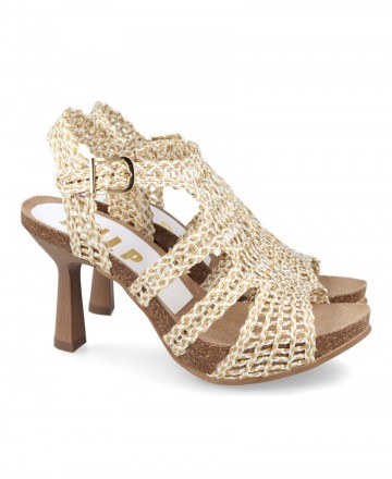 Penelope 6102-R Braided raffia elegant sandals