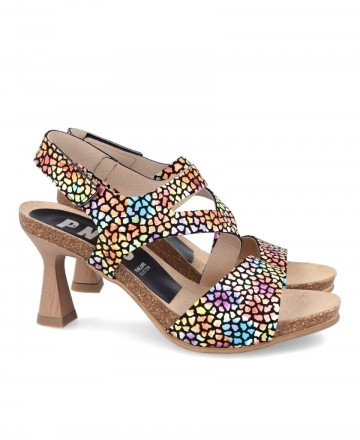 Zapatos Mujer - Sandalias multicolor con tacón Penelope 6141