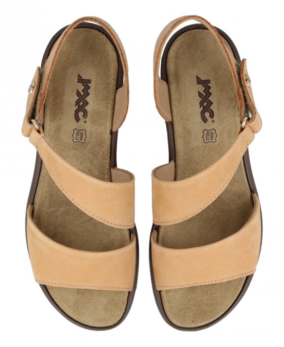 Sandalias para mujer en color beige Caracteristicas con cierre de velcro cuna 4 cm zapato de estilo casual suela de goma termop