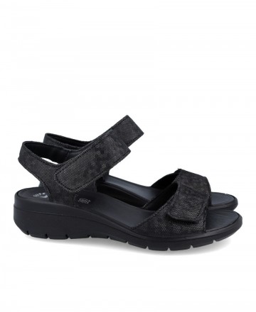 Imac 357130 Casual black leather sandals