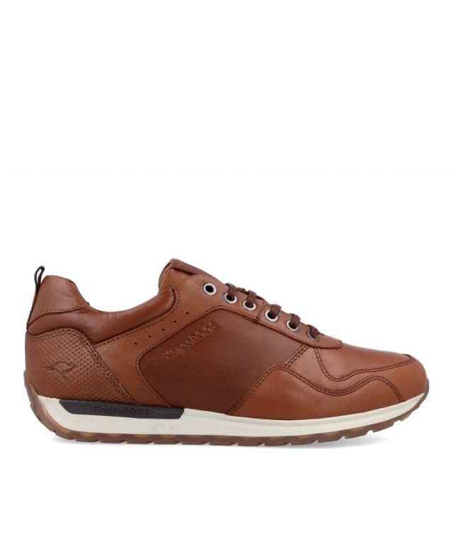 Kangaroos 369-13 Brown leather sneakers