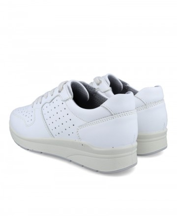 Zapatos de deporte para mujer en color blanco Caracteristicas con cordones altura de piso 3 cm zapato de estilo casual suela de