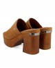 Carmela 160677 Wide-heeled leather clogs
