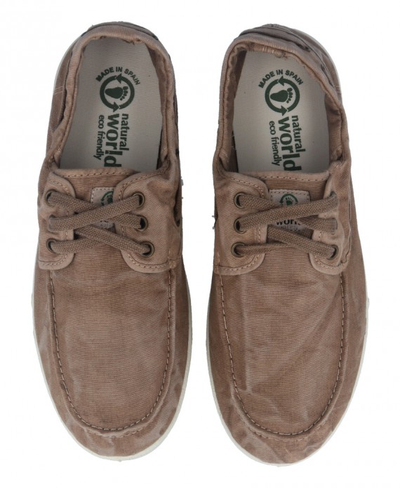 Chaussures Bateau Pour Homme En Coton Biologique - Modèle 303E Old Elbrus - Semelle En Caoutchouc Naturel Vulcanisé - Fabriqué En Espagne - Écologique Et Vegan