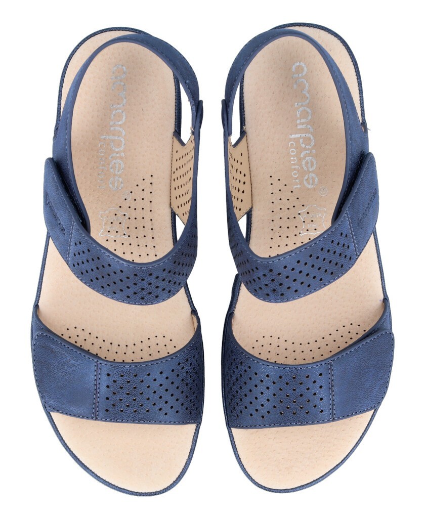 Amarpies ABZ23587 Navy blue wedge sandals for women