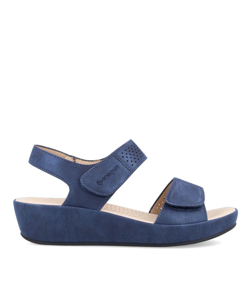Amarpies ABZ23587 Navy blue wedge sandals for women