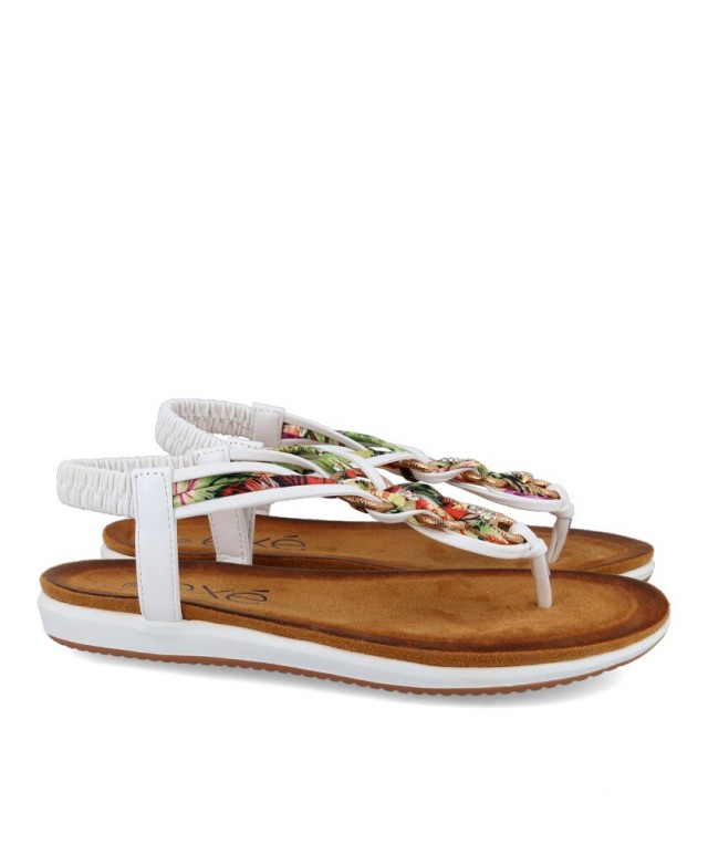 Exé F8043-EX4 White sandals with ornaments