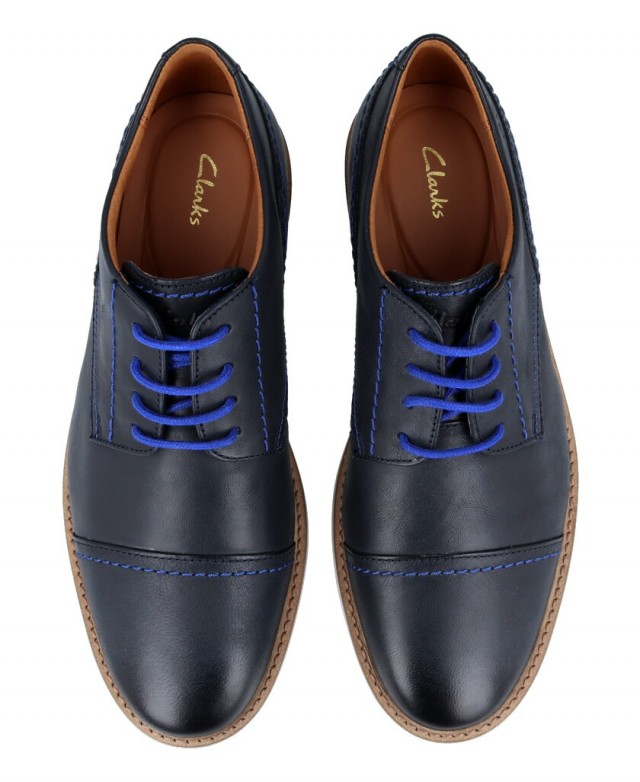 CLARKS ORIGINALS: Zapatos abotinados para hombre, Azul Oscuro