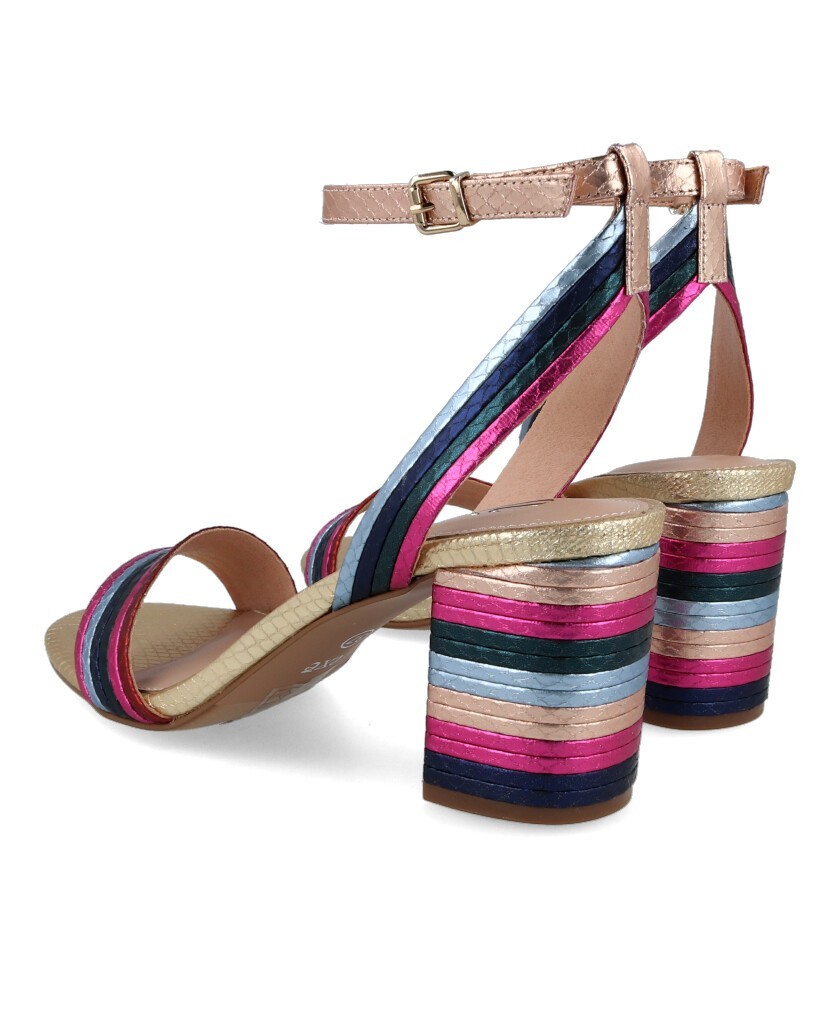 Sandalias multicolor tacon discount ancho