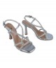 Exé Ginger-492 Women's shiny silver sandals