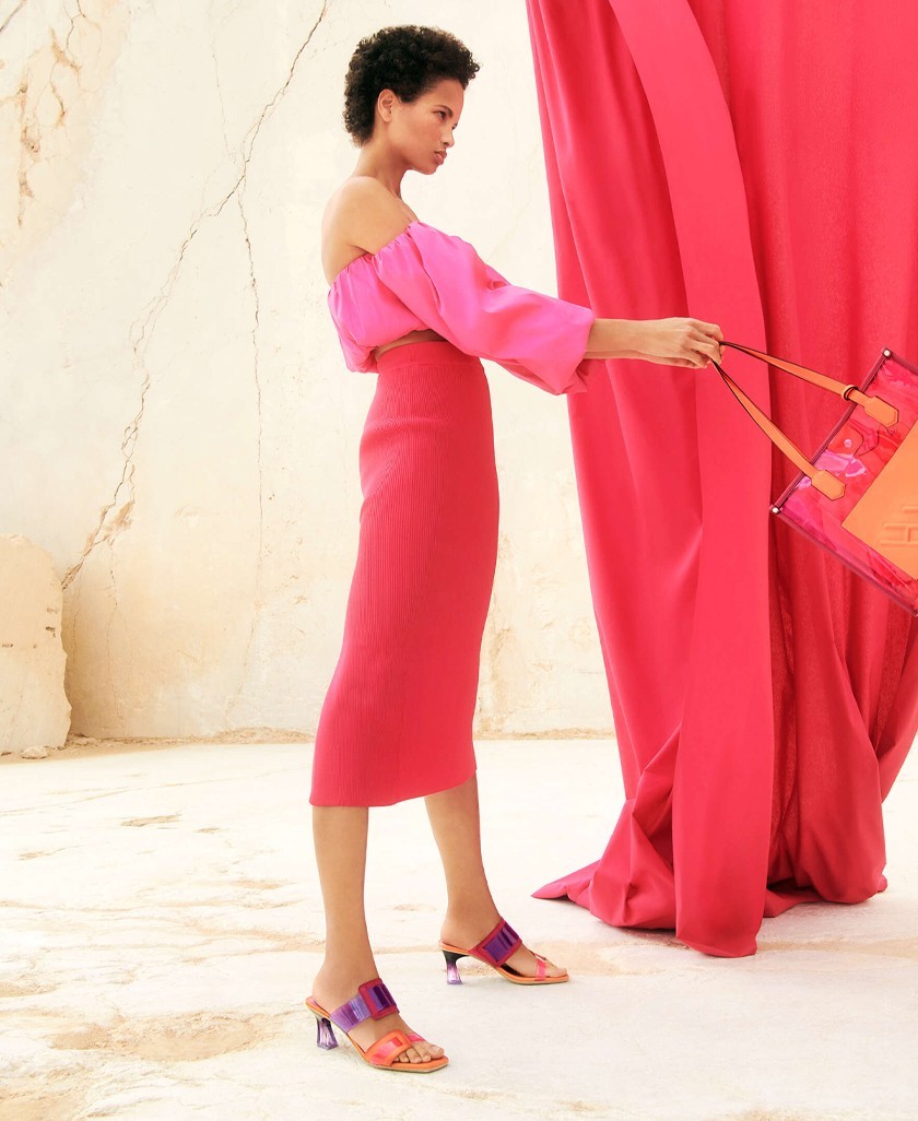 transparent heeled sandal