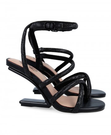 Exé Maggie-810 Women's shiny black sandals