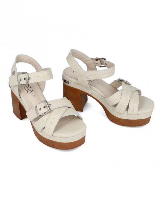 white sandal heel