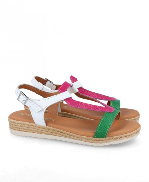 Catchalot 5199 Textured leather white sandals