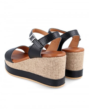 sandalias piel negra