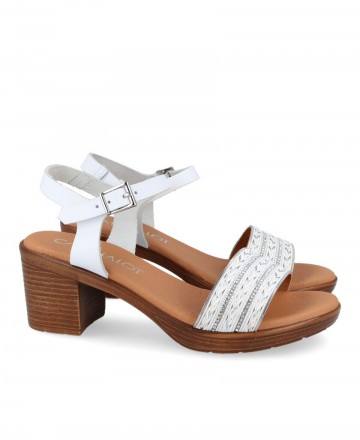 Catchalot 5267 Women's white sandal with heel