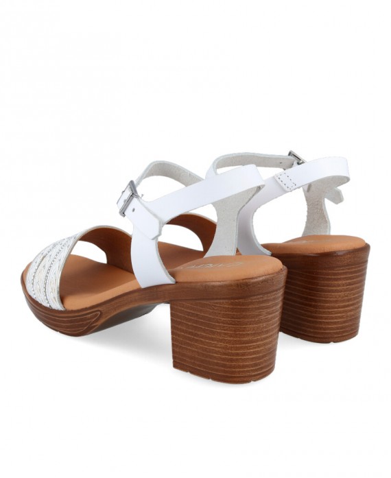 white sandal heel