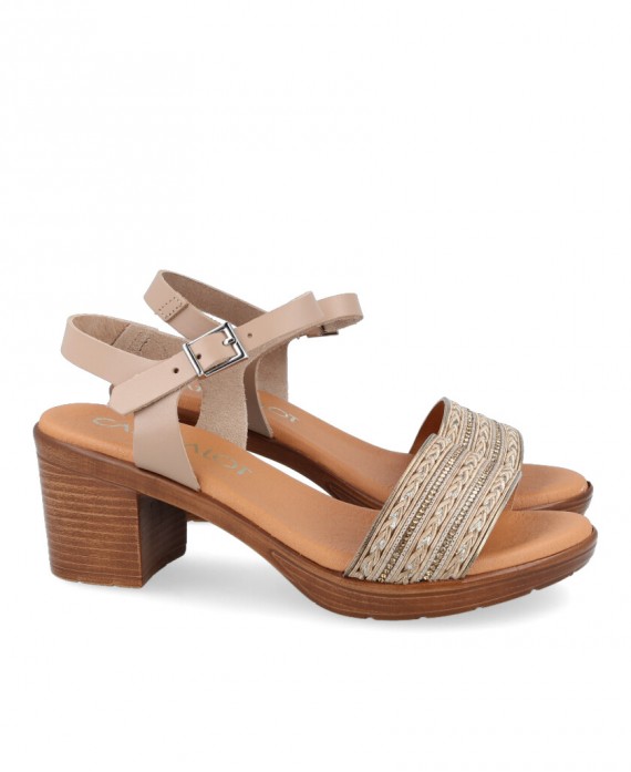 Catchalot 5267 Beige sandal with wide heel