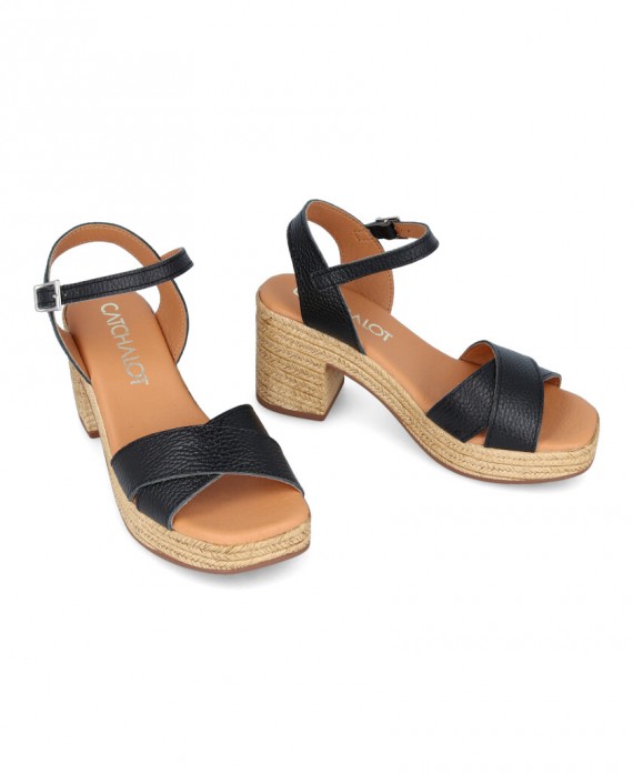 black sandals wide heel
