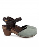 Jungla 7463 Gray casual sandals with heel