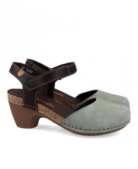 Jungla 7463 Gray casual sandals with heel