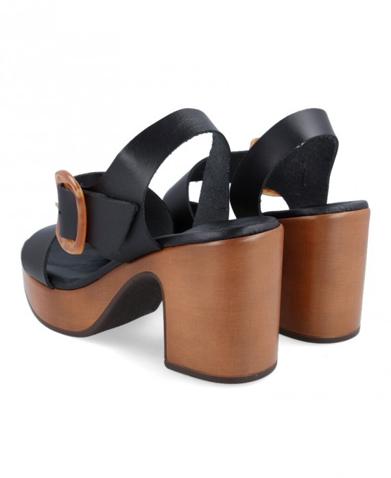 black sandal wide heel