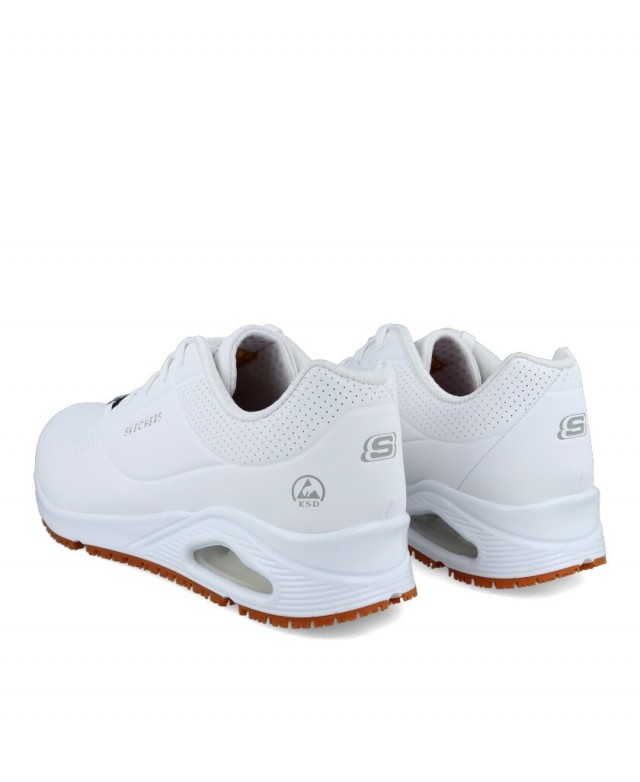 Skechers white 2024 work shoes