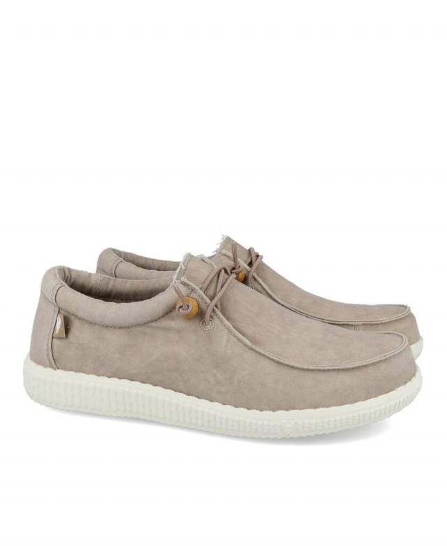 Scarpe Pitas Wp150 Wallabi Rustic Uomo - Colore Grigio Jeans (Taglia 41) - Leggere In Cotone Con Chiusura Elastica