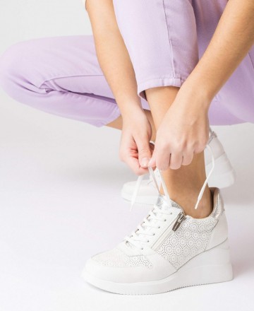 white wedge sneakers