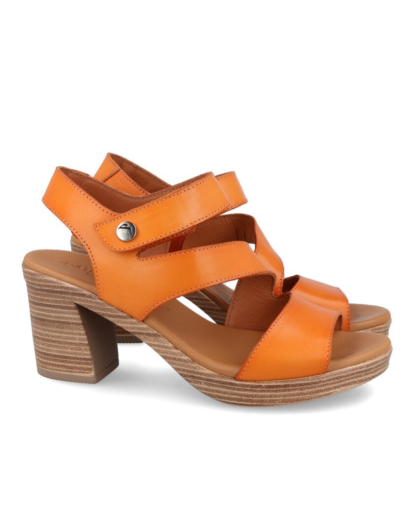 Thick heel sandal Paula Urban 17-96 orange