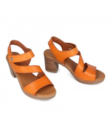 Thick heel sandal Paula Urban 17-96 orange