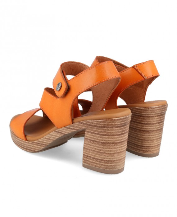 Thick heel sandal Paula Urban 17-96 orange