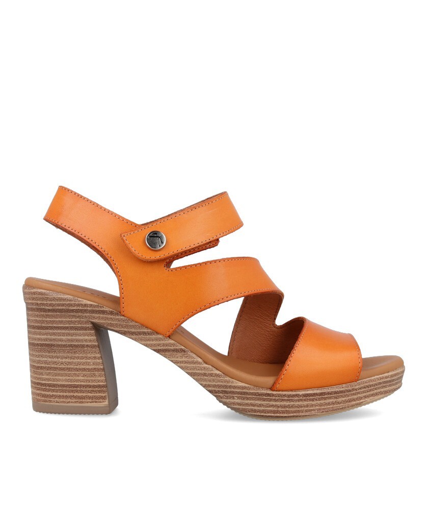 Thick heel sandal Paula Urban 17-96 orange