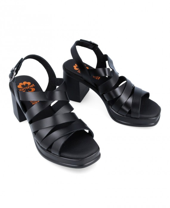 Black platform sandals Porronet Nerea 2977
