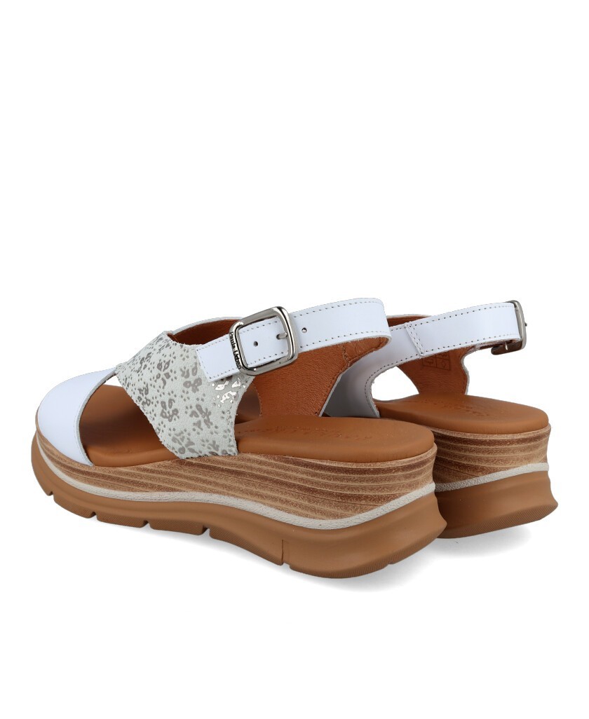 White wedge sandals Paula Urban Floter 24-532