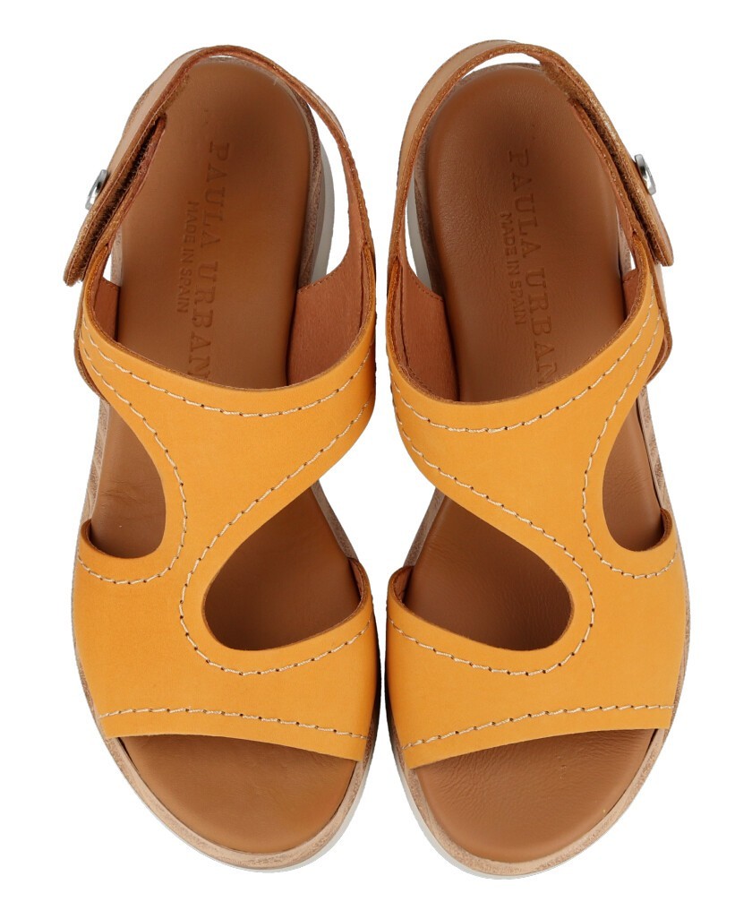 High wedge sandals Paula Urban Nabuk 27-564