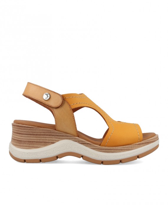High wedge sandals Paula Urban Nabuk 27-564