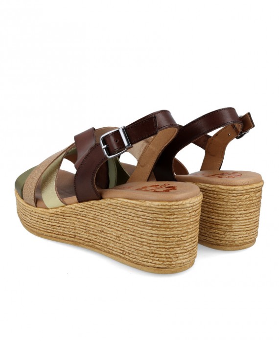 Platform leather sandals Porronet Iris 2964