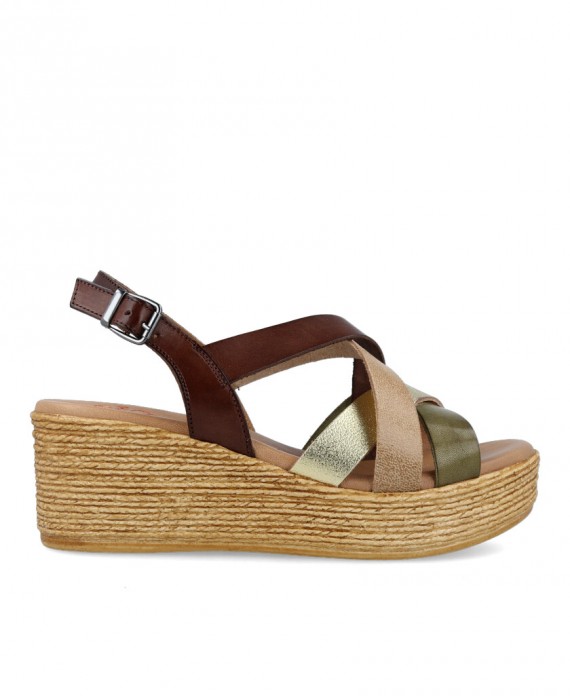 Platform leather sandals Porronet Iris 2964